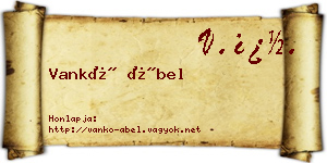 Vankó Ábel névjegykártya